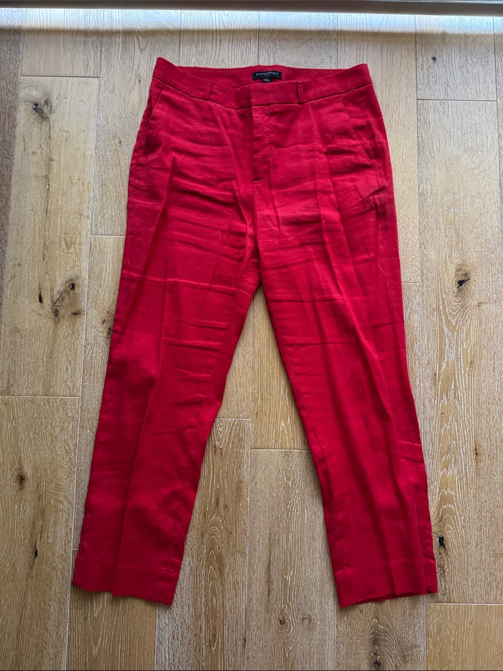 Banana Republic Avery Red linen/cotton ankle pants women’s